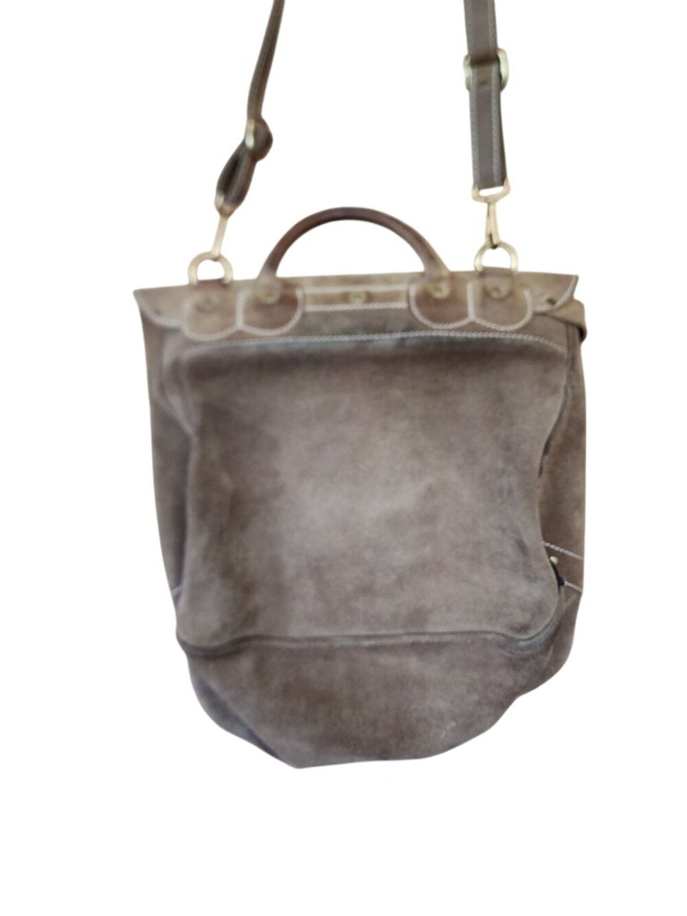 Suede Sundance mailbag vintage leather satchel unisex large bag with two handles - Picture 11 of 11